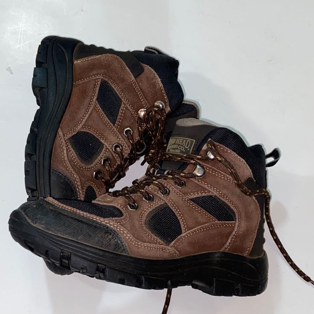 Red Head Brown and Black Leather Hiking Boots with Rugged Sole Women’s Size 6M